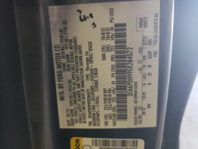Photo 10 from auction – 2014 FORD FUSION SE with VIN 3FA6P0H99ER284072