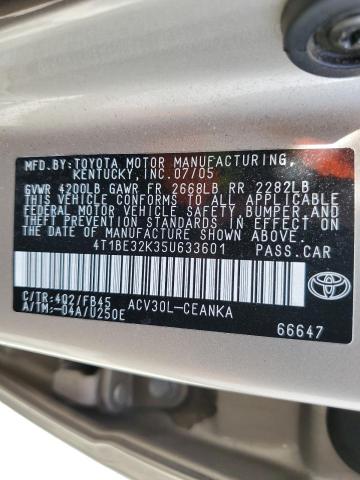 Photo 10 from auction – 2005 TOYOTA CAMRY LE with VIN 4T1BE32K35U633601