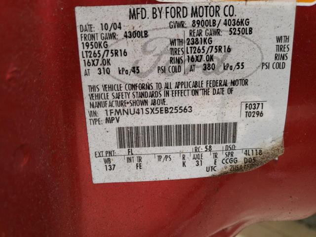 Photo 10 from auction – 2005 FORD EXCURSION with VIN 1FMNU41SX5EB25563
