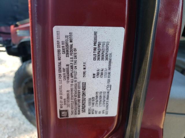 Photo 10 from auction – 2003 HUMMER H2 with VIN 5GRGN23U13H148933