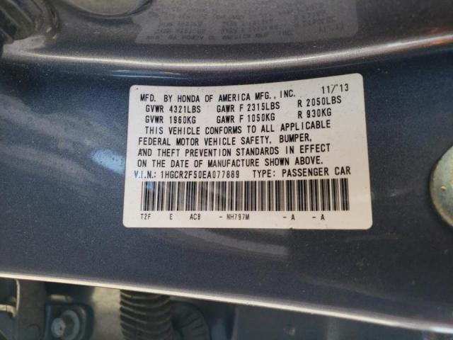 Photo 10 from auction – 2014 HONDA ACCORD SPO with VIN 1HGCR2F50EA077889