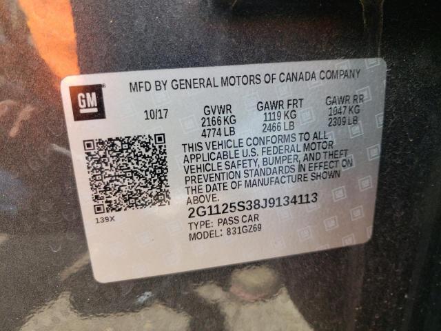 Photo 10 from auction – 2018 CHEVROLET IMPALA PRE with VIN 2G1125S38J9134113