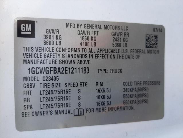 Photo 10 from auction – 2014 CHEVROLET EXPRESS G2 with VIN 1GCWGFBA2E1211183