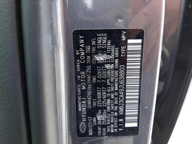 Photo 10 from auction – 2018 HYUNDAI TUCSON SEL with VIN KM8J3CA49JU638803