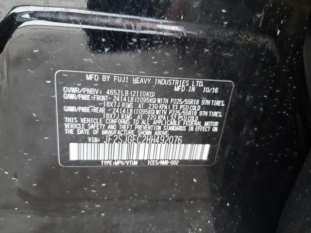 Photo 10 from auction – 2017 SUBARU FORESTER with VIN JF2SJGEC2HH492076