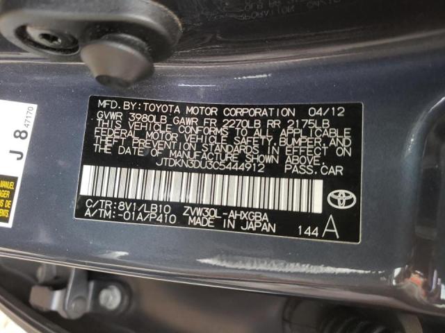 Photo 10 from auction – 2012 TOYOTA PRIUS with VIN JTDKN3DU3C5444912