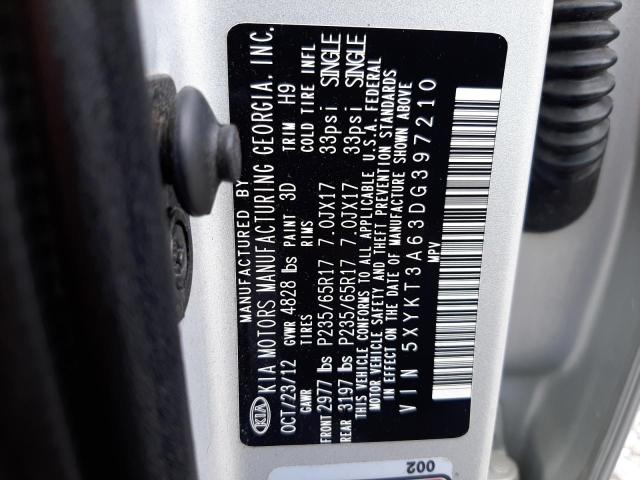 Photo 10 from auction – 2013 KIA SORENTO LX with VIN 5XYKT3A63DG397210