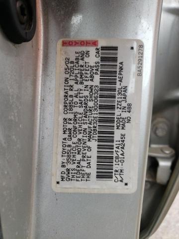 Photo 10 from auction – 2003 TOYOTA COROLLA CE with VIN JTDBR32E130006323