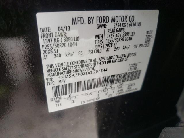 Фото 10 с аукциона – 2013 FORD EXPLORER L с VIN 1FM5K7F83DGC67244