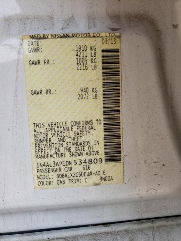 Photo 10 from auction – 2013 NISSAN ALTIMA 2.5 with VIN 1N4AL3AP1DN534809