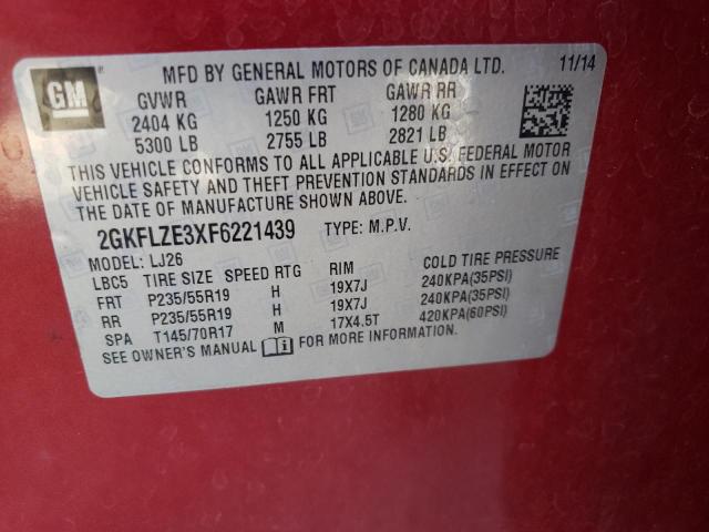 Photo 10 from auction – 2015 GMC TERRAIN DE with VIN 2GKFLZE3XF6221439