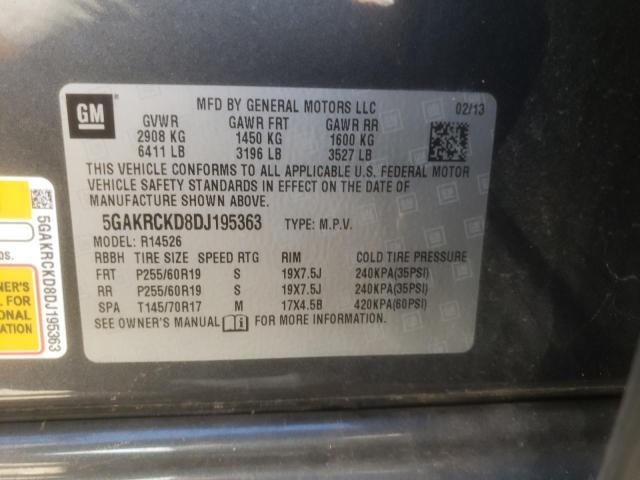 Photo 10 from auction – 2013 BUICK ENCLAVE with VIN 5GAKRCKD8DJ195363