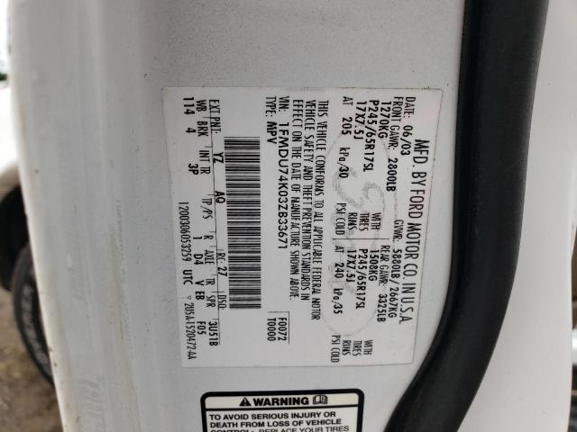 Photo 10 from auction – 2003 FORD EXPLORER E with VIN 1FMDU74K03ZB33671