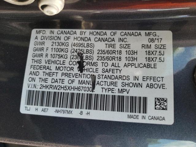Photo 10 from auction – 2017 HONDA CR-V EX with VIN 2HKRW2H5XHH670302