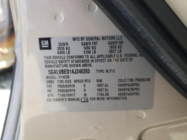 Photo 10 from auction – 2010 BUICK ENCLAVE CX with VIN 5GALVBED1AJ246283
