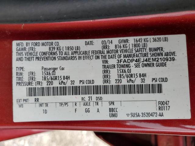 Photo 10 from auction – 2014 FORD FIESTA SE with VIN 3FADP4EJ4EM210939
