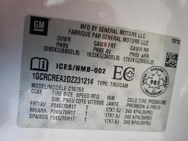 Photo 10 from auction – 2013 CHEVROLET SILVERADO with VIN 1GCRCREA2DZ231214