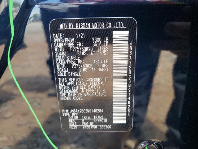 Photo 10 from auction – 2021 NISSAN ARMADA SL with VIN JN8AY2BC3M9146284