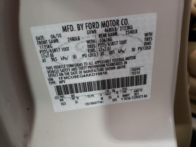Photo 10 from auction – 2010 FORD ESCAPE LIM with VIN 1FMCU9EG4AKD19916