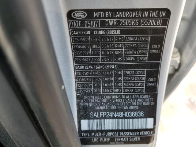 Photo 10 from auction – 2008 LAND ROVER LR2 SE with VIN SALFP24N48H036836