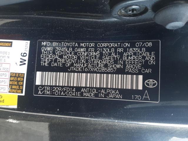Photo 10 from auction – 2009 TOYOTA SCION TC with VIN JTKDE167X90285857