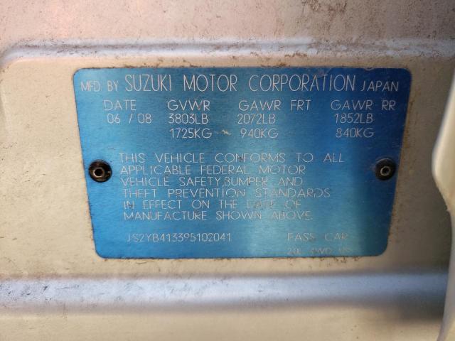 Photo 10 from auction – 2009 SUZUKI SX4 TECHNO with VIN JS2YB413395102041