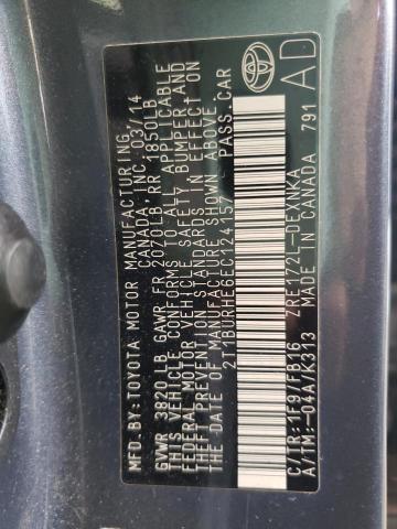 Photo 10 from auction – 2014 TOYOTA COROLLA L with VIN 2T1BURHE6EC124157