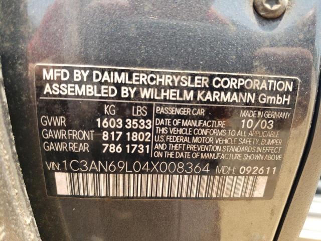 Photo 10 from auction – 2004 CHRYSLER CROSSFIRE with VIN 1C3AN69L04X008364