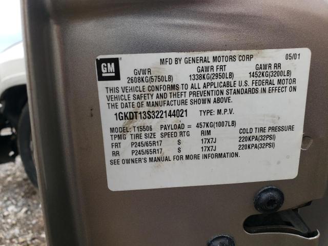 Foto 10 de la subasta – 2002 GMC ENVOY con VIN 1GKDT13S322144021