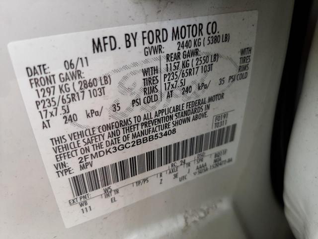 Photo 10 from auction – 2011 FORD EDGE SE with VIN 2FMDK3GC2BBB53408