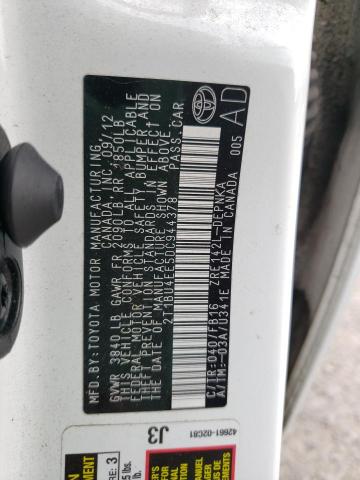 Photo 10 from auction – 2013 TOYOTA COROLLA BA with VIN 2T1BU4EE5DC944378