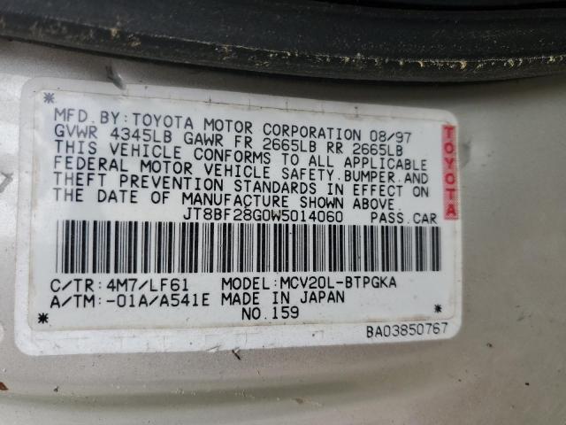 Photo 10 from auction – 1998 LEXUS ES 300 with VIN JT8BF28G0W5014060