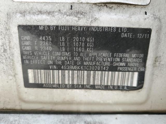 Photo 10 from auction – 2012 SUBARU LEGACY 2.5 with VIN 4S3BMBK61C3020142