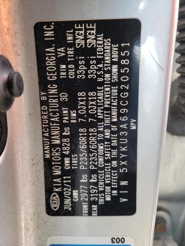 Photo 10 from auction – 2012 KIA SORENTO EX with VIN 5XYKU3A69CG205851