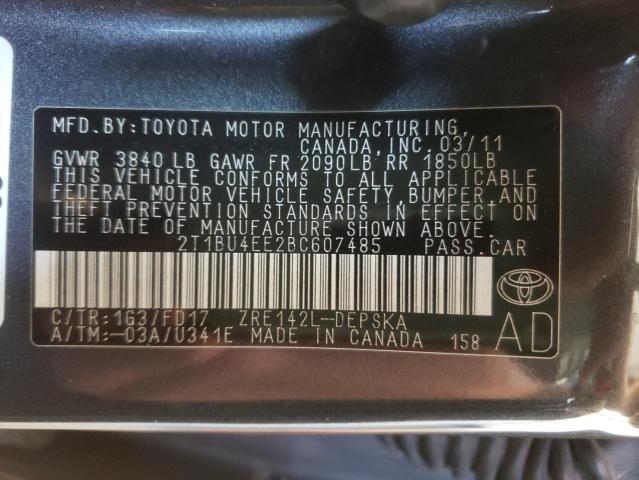 Photo 10 from auction – 2011 TOYOTA CARROLLA with VIN 2T1BU4EE2BC607485