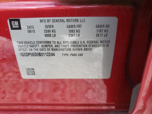 Photo 10 from auction – 2011 CADILLAC CTS PREMIU with VIN 1G6DP5ED0B0112244