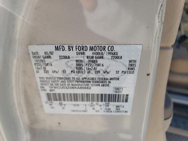 Photo 10 from auction – 2008 FORD ESCAPE XLT with VIN 1FMCU03Z08KA80682