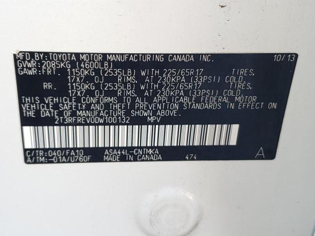 Photo 10 from auction – 2013 TOYOTA RAV4 XLE with VIN 2T3RFREV0DW100132