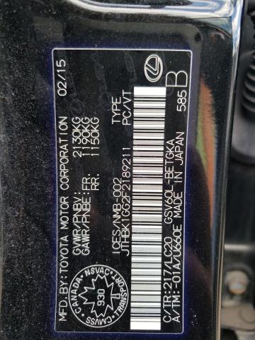 Photo 10 from auction – 2015 LEXUS ES 350 with VIN JTHBK1GG2F2189211