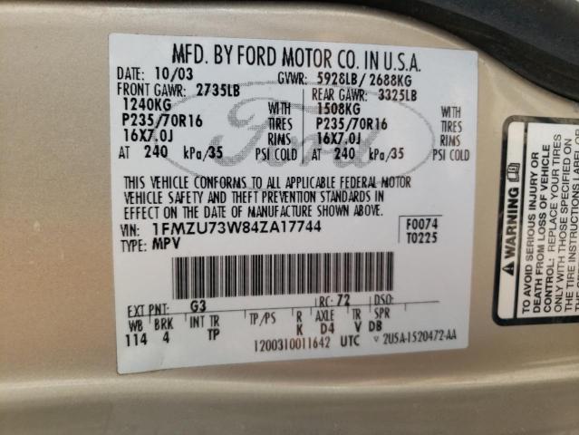 Photo 10 from auction – 2004 FORD EXPLORER S with VIN 1FMZU73W84ZA17744