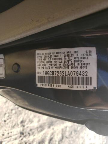 Photo 10 from auction – 1990 HONDA ACCORD EX with VIN 1HGCB7262LA079432