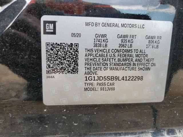 Photo 10 from auction – 2020 CHEVROLET SONIC LT with VIN 1G1JD5SB9L4122298