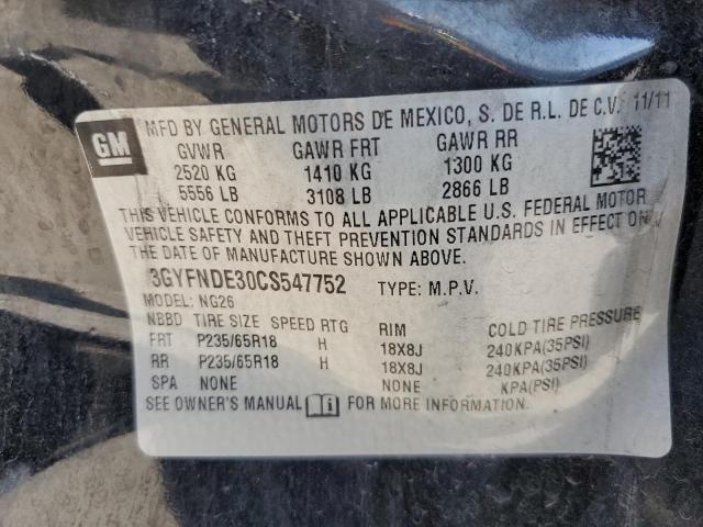 Photo 10 from auction – 2012 CADILLAC SRX LUXURY with VIN 3GYFNDE30CS547752
