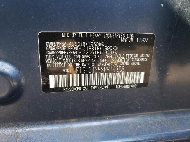 Photo 10 from auction – 2008 SUBARU IMPREZA 2. with VIN JF1GH61658H819358