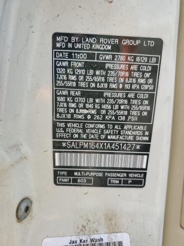 Photo 10 from auction – 2001 LAND ROVER RANGE ROVE with VIN SALPM164X1A451427