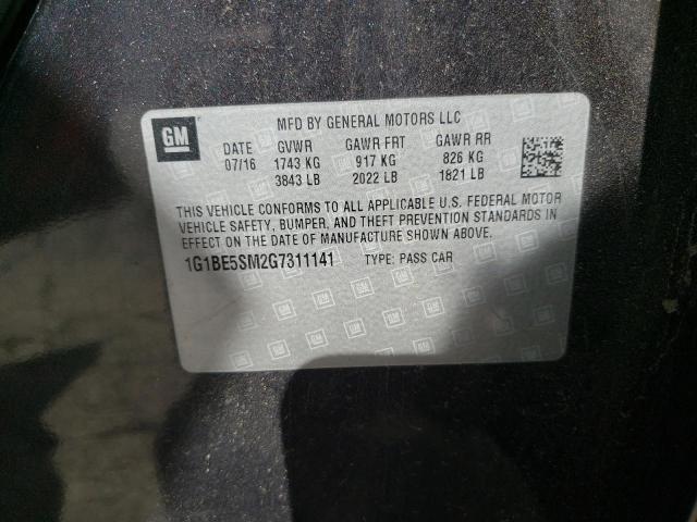 Photo 10 from auction – 2016 CHEVROLET CRUZE LT with VIN 1G1BE5SM2G7311141