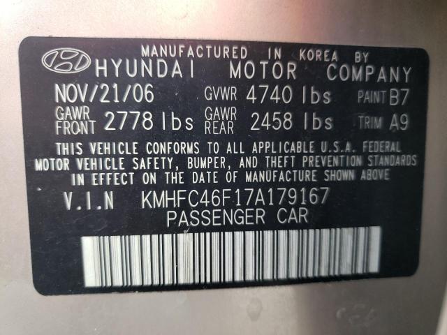 Photo 10 from auction – 2007 HYUNDAI AZERA SE with VIN KMHFC46F17A179167