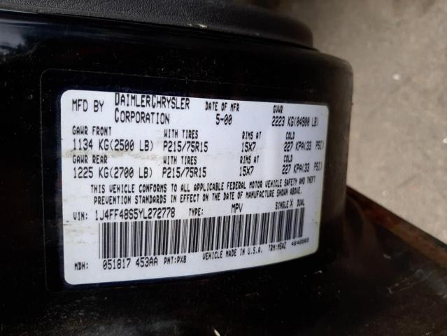 Photo 10 from auction – 2000 JEEP CHEROKEE S with VIN 1J4FF48S5YL272778