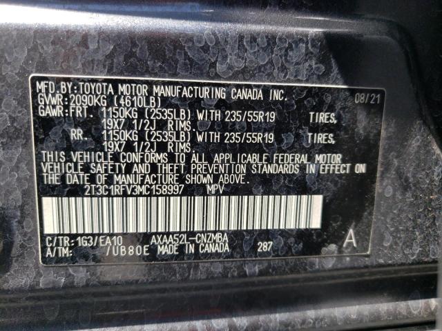 Photo 10 from auction – 2021 TOYOTA RAV4 XLE P with VIN 2T3C1RFV3MC158997