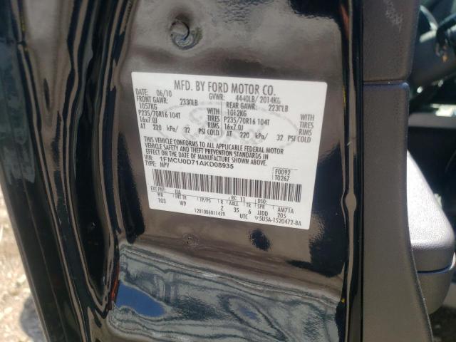 Photo 10 from auction – 2010 FORD ESCAPE XLT with VIN 1FMCU0D71AKD08935
